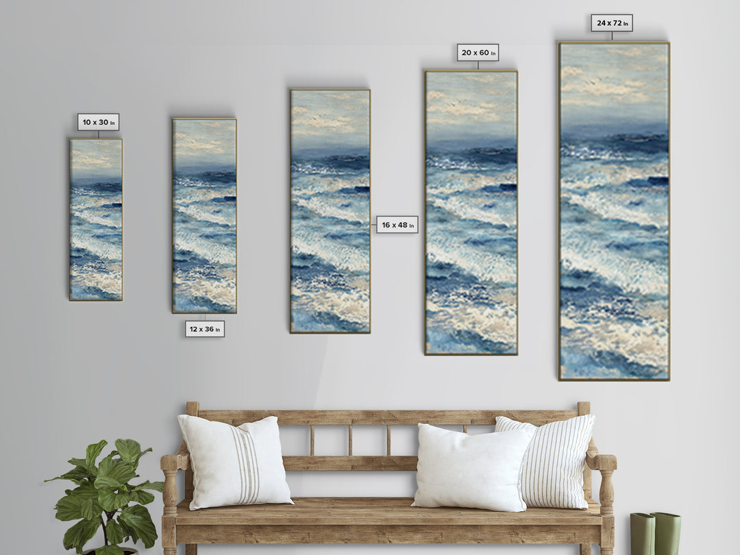 Coastal Aerial Shoreline Canvas Print, Living Room Art, Large Wall Art, Living Room Decor, Fine Art, Living, Dopamine Decor, LIR-1x3-23