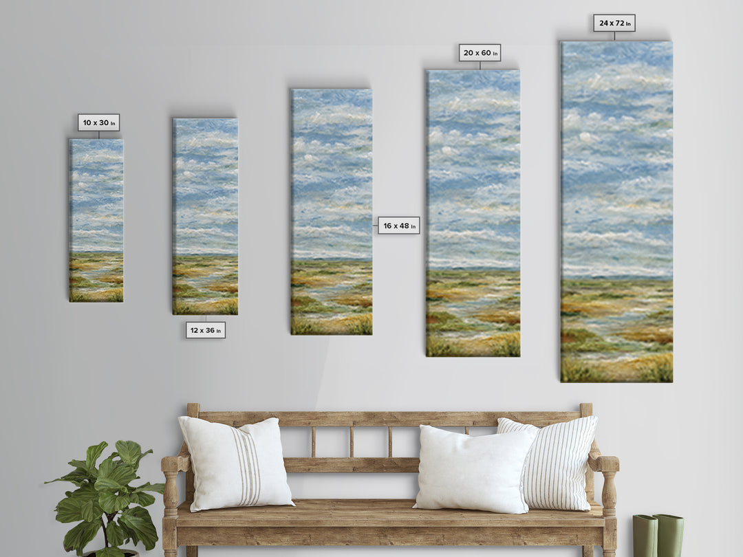 Quiet Meadow Landscape Canvas Print, Living Room Art, Living Room Decor, Watercolor Art, Living, Abstract Wall Art, LIR-1x3-35