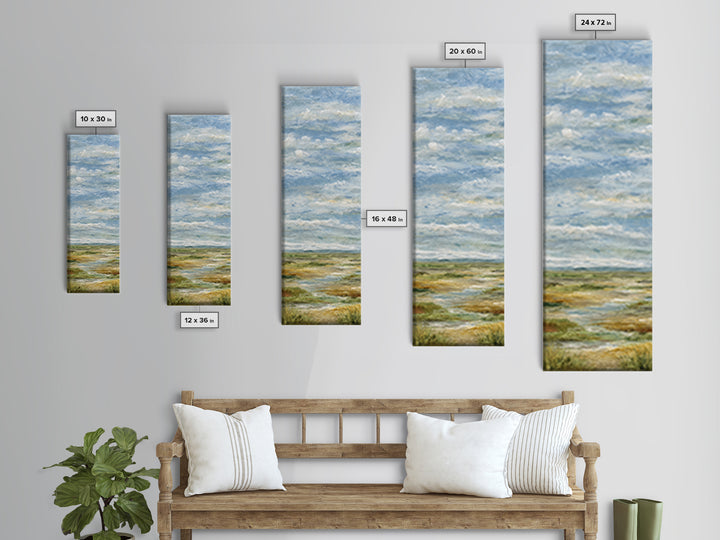 Quiet Meadow Landscape Canvas Print, Living Room Art, Living Room Decor, Watercolor Art, Living, Abstract Wall Art, LIR-1x3-35