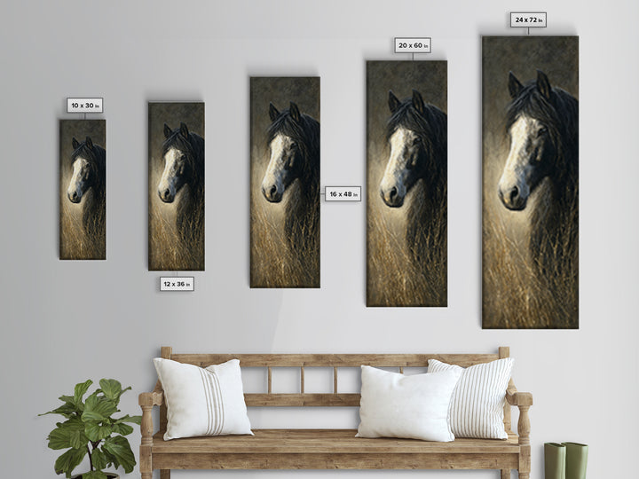 Contemporary Horse Portrait Framed Canvas Print, Living Room Art, Modern Decor, Living Room Decor, Fine Art, Living, Wall Decor, LIR-1x3-46