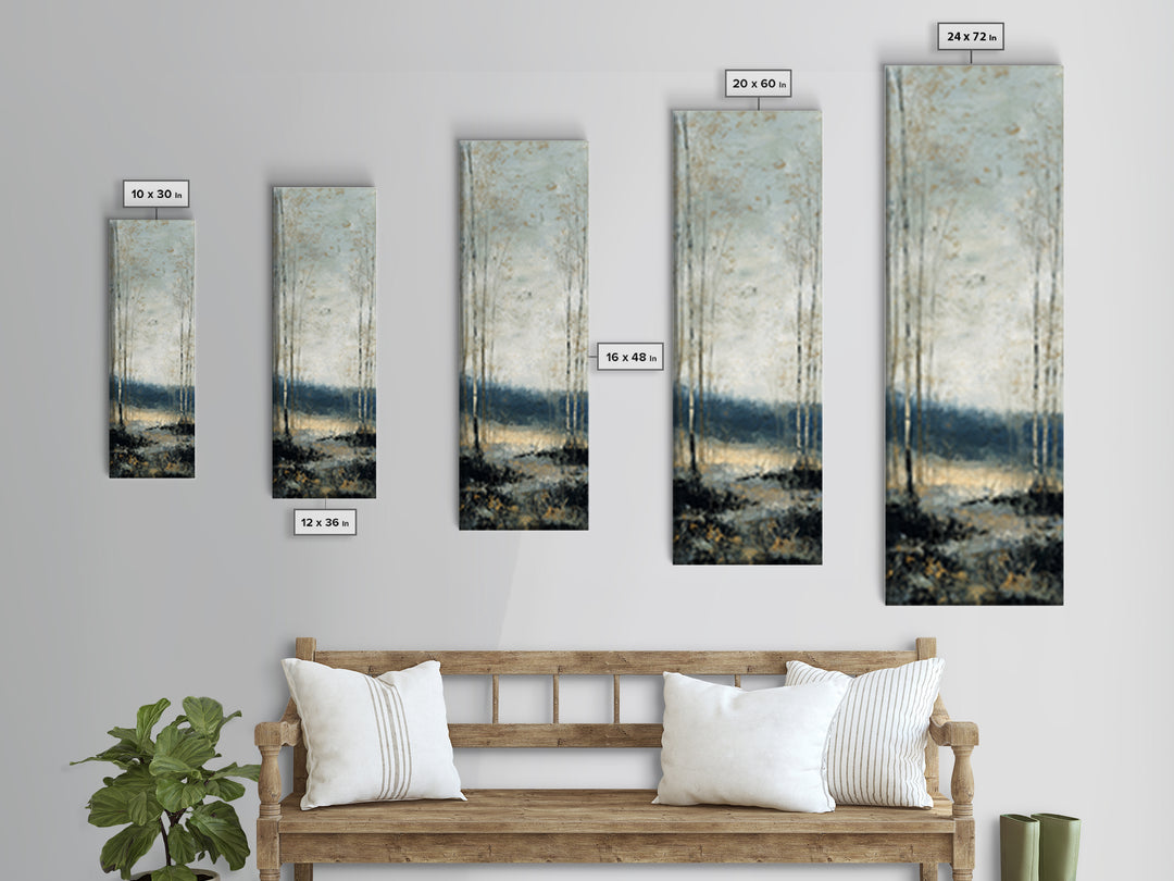 Minimal Scandinavian Forest Canvas Print, Living Room Art, Modern Decor, Living Room Decor, Fine Art, Living, Wall Decor, LIR-1x3-49