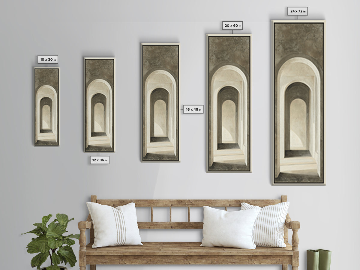 Black and White Architectural Arch Composition Canvas Print, Living Room Art, 3 Piece Wall Art, Living Room Decor, Living, LIR-1x3-67
