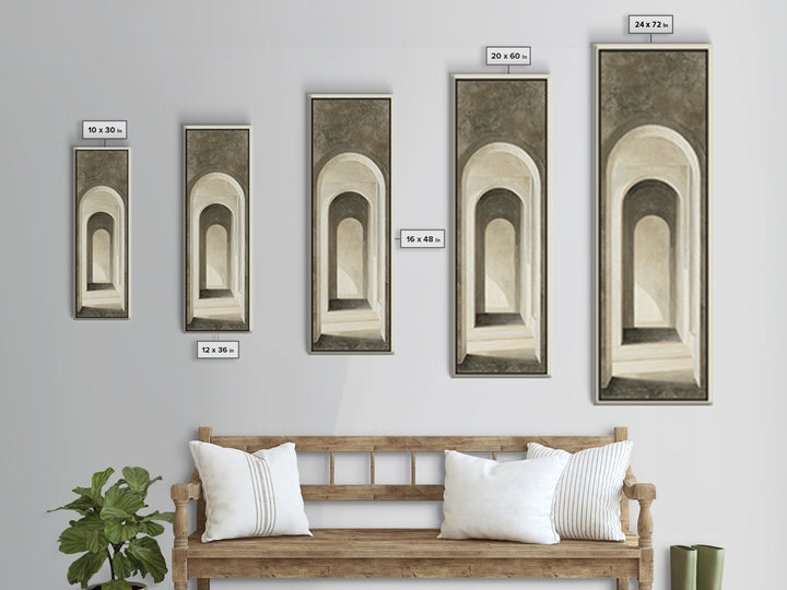 Black and White Architectural Arch Composition Canvas Print, Living Room Art, 3 Piece Wall Art, Living Room Decor, Living, LIR-1x3-67