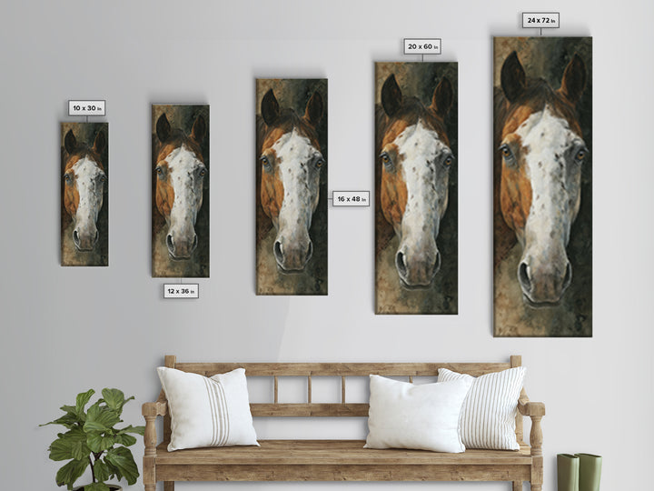 Contemporary Horse Portrait Framed Canvas Print, Living Room Art, Modern Decor, Living Room Decor, Fine Art, Living, Wall Decor, LIR-1x3-70