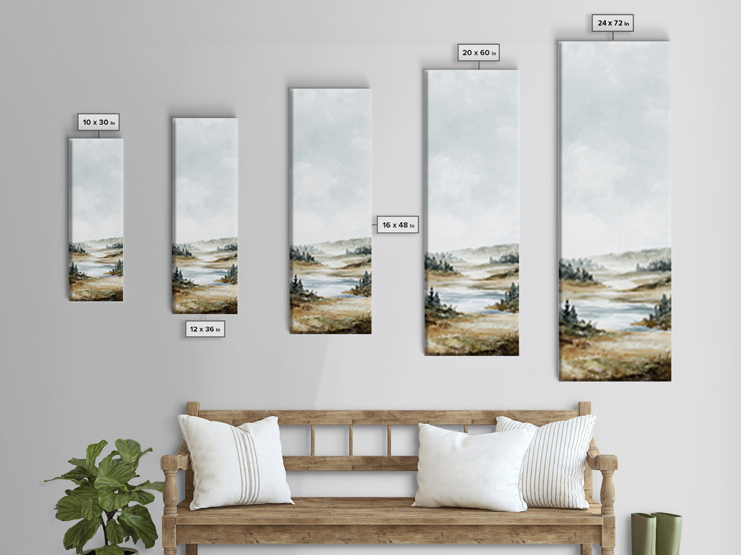 Minimal Scandinavian Forest Canvas Print, Living Room Art, Digital Wall Art, Living Room Decor, Oil Painting, Living, LIR-1x3-73