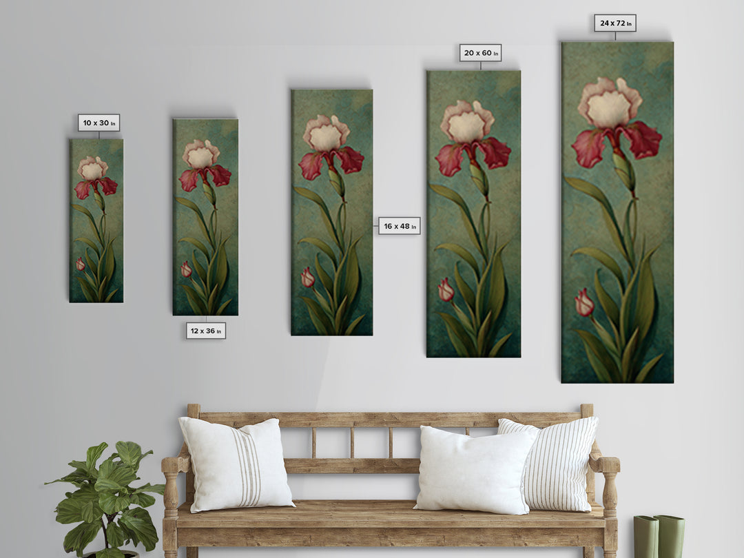 Botanical Vase Painting Canvas Print, Living Room Art, Living Room Decor, Watercolor Art, Living, Oil Painting, LIR-1x3-86