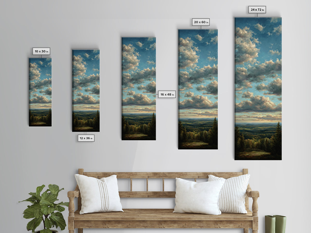 Modern Landscape with Expansive Calm Sky Canvas Print, Living Room Art, Statement Artwork, Living Room Decor, Living, LIR-1x3-87