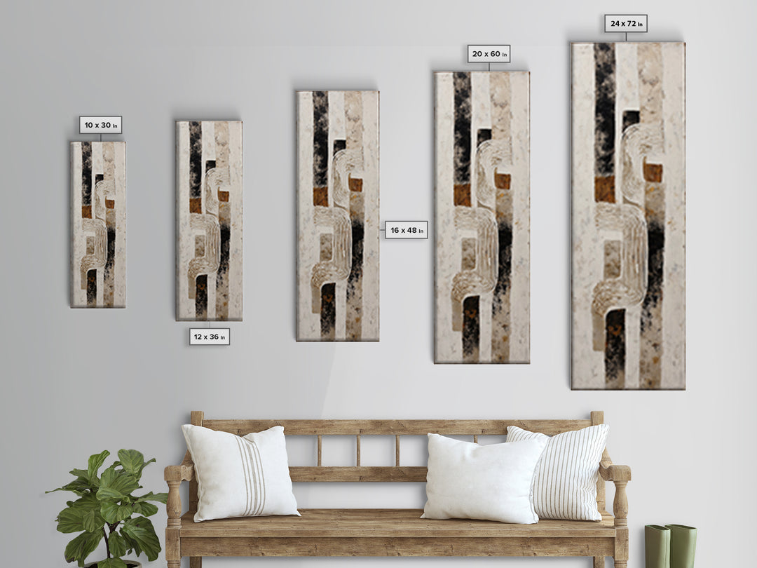 Monochrome Stone Texture Abstraction Canvas Print, Living Room Art, Luxury Decor, Living Room Decor, Abstract Art, Living, LIR-1x3-9
