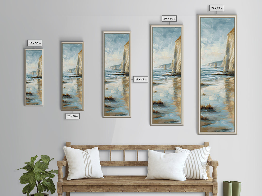 Moody Seascape for Dramatic Focal Point Canvas Print, Living Room Art, Wall Art, Living Room Decor, Oil Painting, Living, LIR-1x3-90