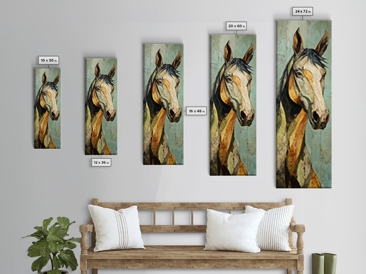 Contemporary Horse Portrait Canvas Print, Living Room Art, Room Decor, Living Room Decor, Oil Painting, Living, Printable, LIR-1x3-94