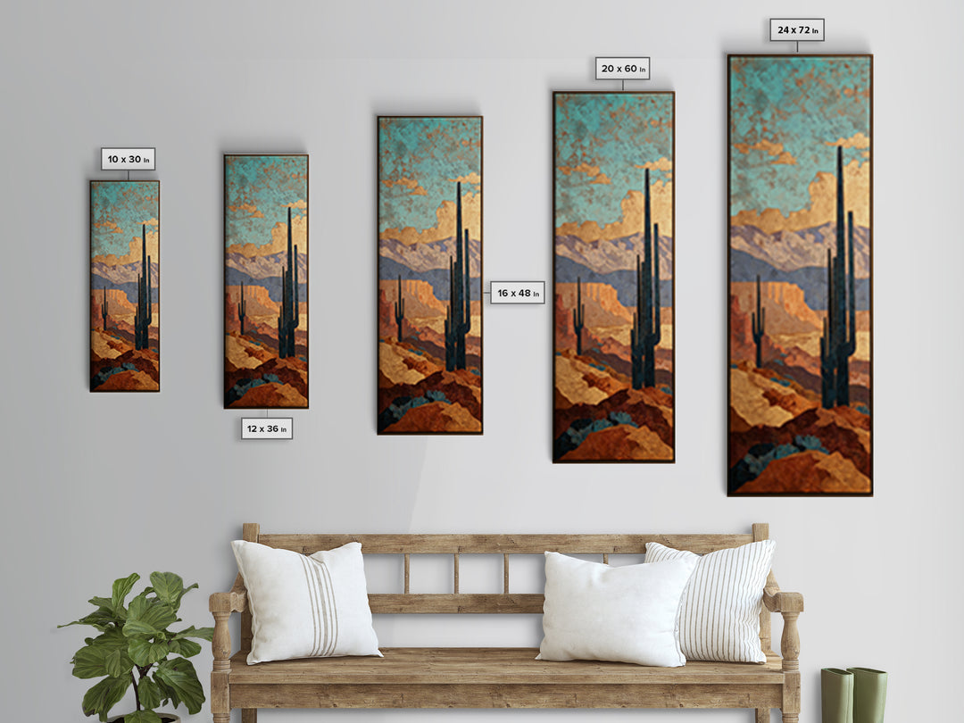 Earthy Desert Landscape Framed Canvas Print, Living Room Art, Dopamine Decor, Living Room Decor, Fine Art, Living, LIR-1x3-96