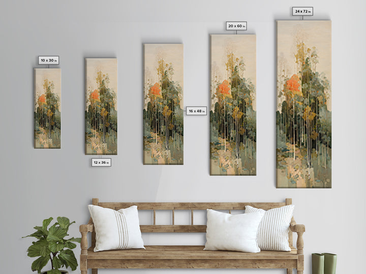 Minimal Scandinavian Forest Canvas Print, Living Room Art, Boho Decor, Living Room Decor, Fine Art, Living, Digital Prints, LIR-1x3-97