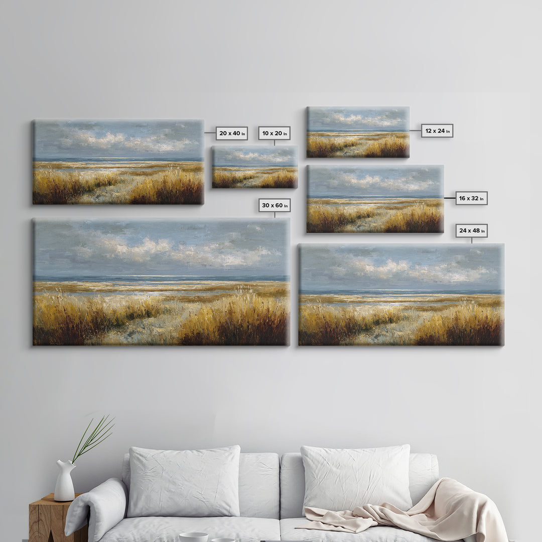 Modern Landscape with Expansive Calm Sky Framed Canvas Print, Living Room Art, Printable Wall Art, Living Room Decor, Living, LIR-2x1-23
