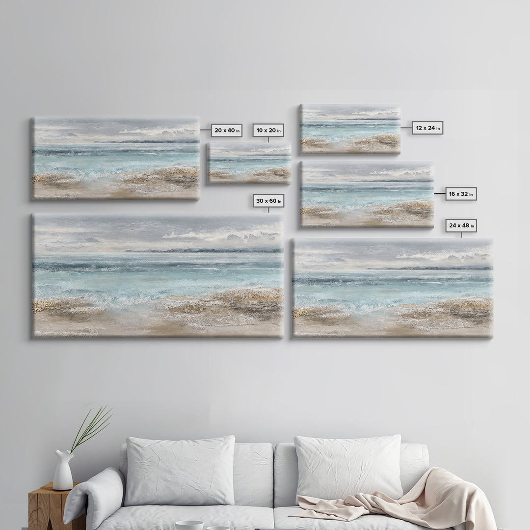Moody Seascape for Dramatic Focal Point Canvas Print, Living Room Art, Living Room Decor, Abstract Art, Living, LIR-2x1-26