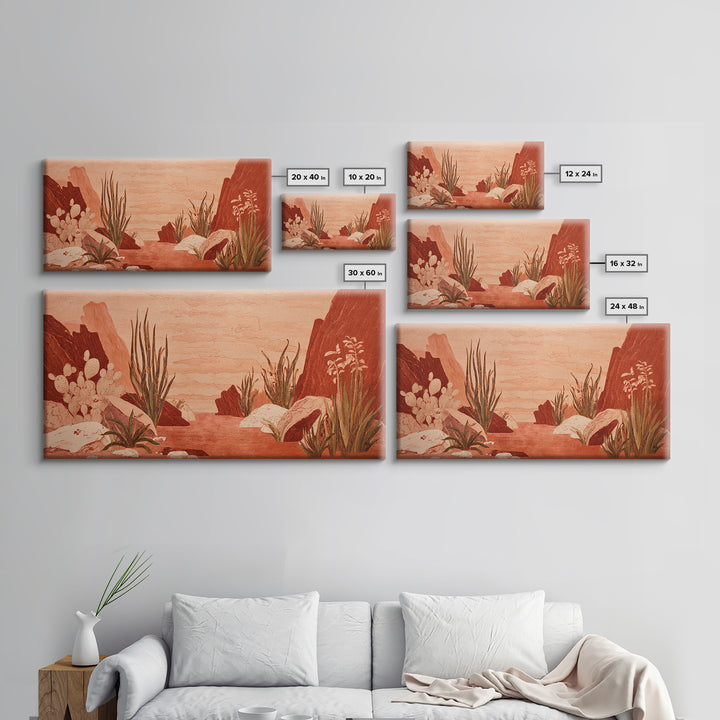 Earthy Desert Landscape Canvas Print, Living Room Art, Wall Art, Living Room Decor, Fine Art, Living, Digital Wall Art, LIR-2x1-32