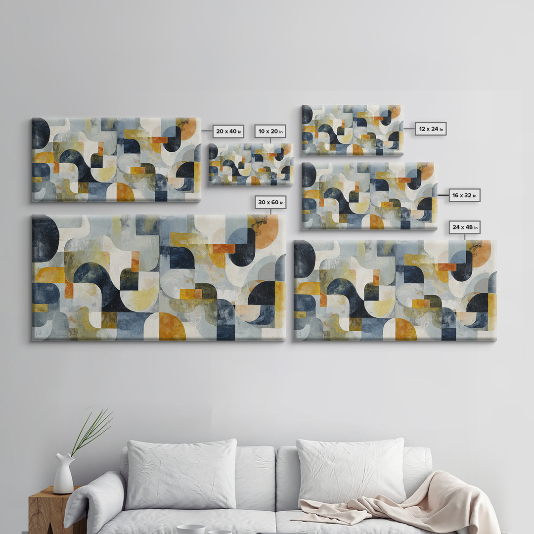 Abstract Organic Shapes Framed Canvas Print, Living Room Art, Wall Art, Living Room Decor, Abstract Art, Living, LIR-2x1-35