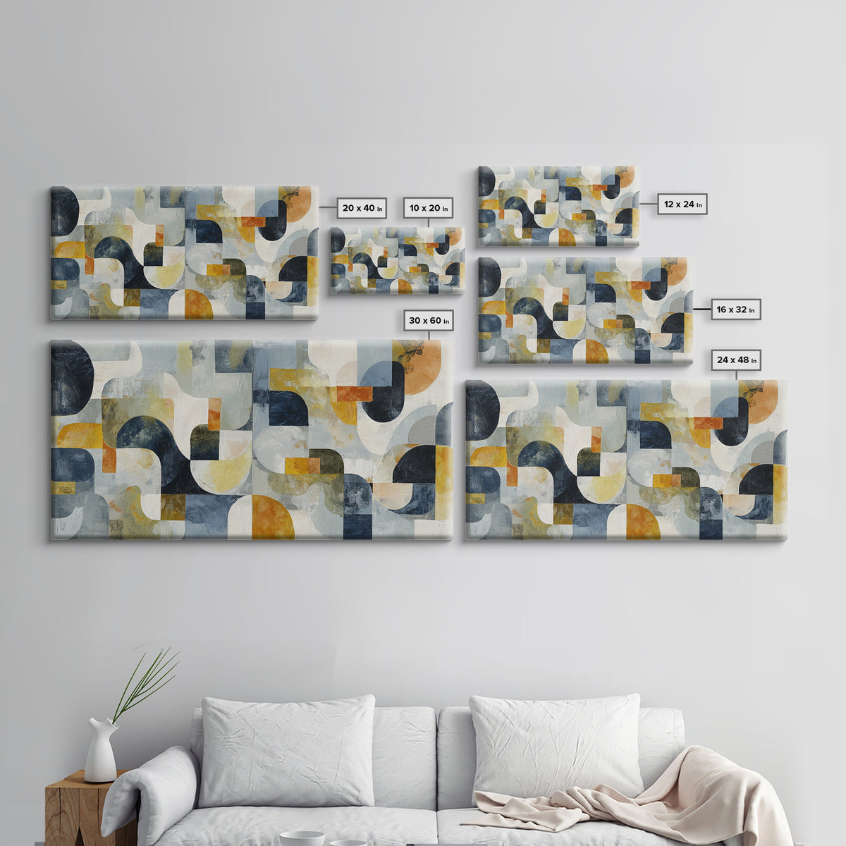 Abstract Organic Shapes Framed Canvas Print, Living Room Art, Wall Art, Living Room Decor, Abstract Art, Living, LIR-2x1-35