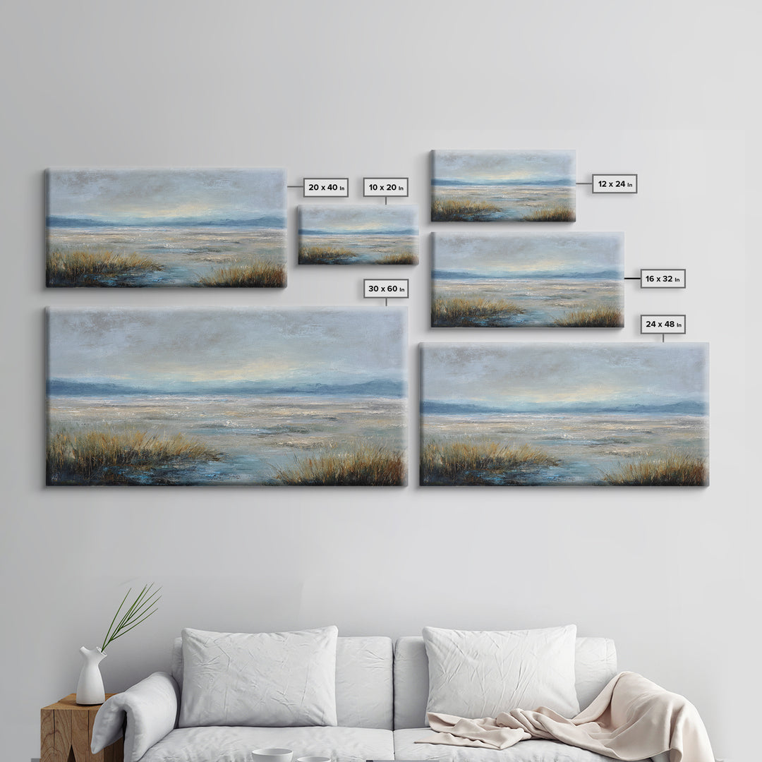 Quiet Meadow Landscape Framed Canvas Print, Living Room Art, Printable, Living Room Decor, Oil Painting, Living, Printable Art, LIR-2x1-43
