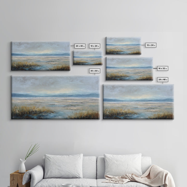 Quiet Meadow Landscape Framed Canvas Print, Living Room Art, Printable, Living Room Decor, Oil Painting, Living, Printable Art, LIR-2x1-43