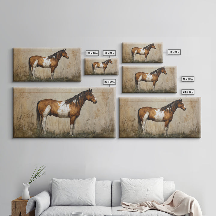 Contemporary Horse Portrait Canvas Print, Living Room Art, Painting, Living Room Decor, Fine Art, Living, Bedroom Decor, LIR-2x1-54