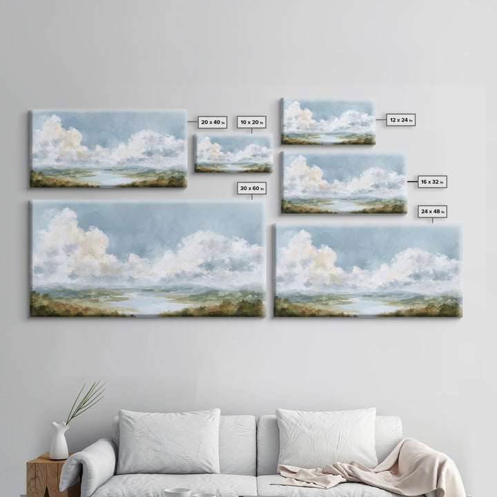 Large Cloudscape with Gentle Movement Canvas Print, Living Room Art, New Home Gift, Living Room Decor, Fine Art, Living, LIR-2x1-63