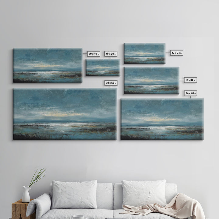 Modern Landscape with Expansive Calm Sky Canvas Print, Living Room Art, Dopamine Decor, Living Room Decor, Fine Art, Living, LIR-2x1-71