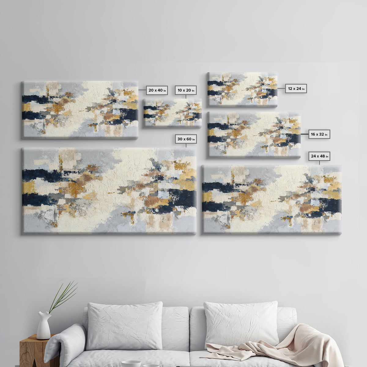 Textured Plaster Abstract Canvas Print, Living Room Art, Living Room Decor, Abstract Art, Living, Dopamine Decor, LIR-2x1-73