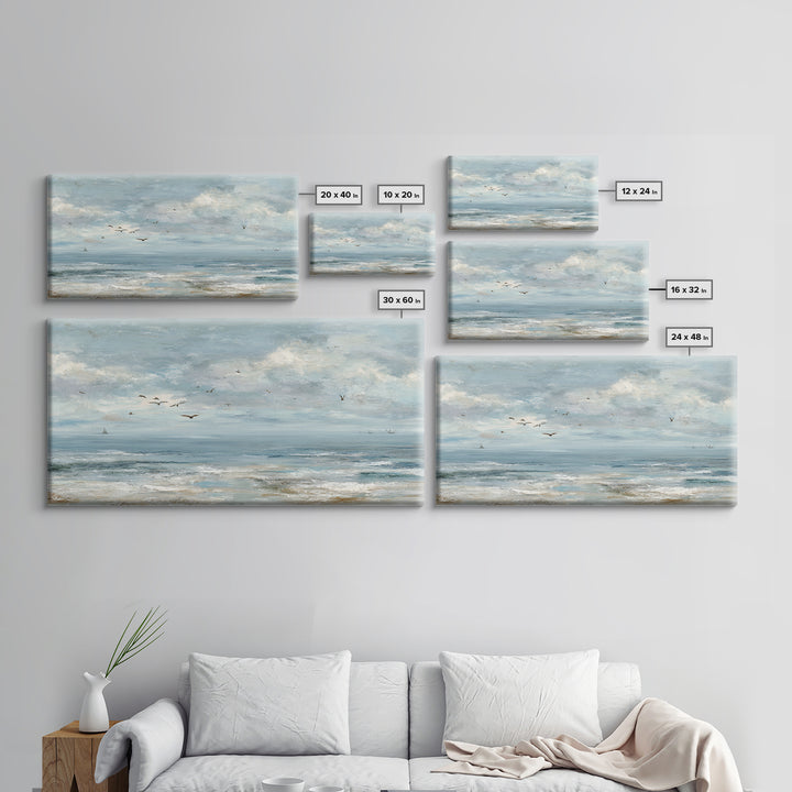Coastal Aerial Shoreline Framed Canvas Print, Living Room Art, Living Room Wall Art, Living Room Decor, Fine Art, Living, LIR-2x1-79