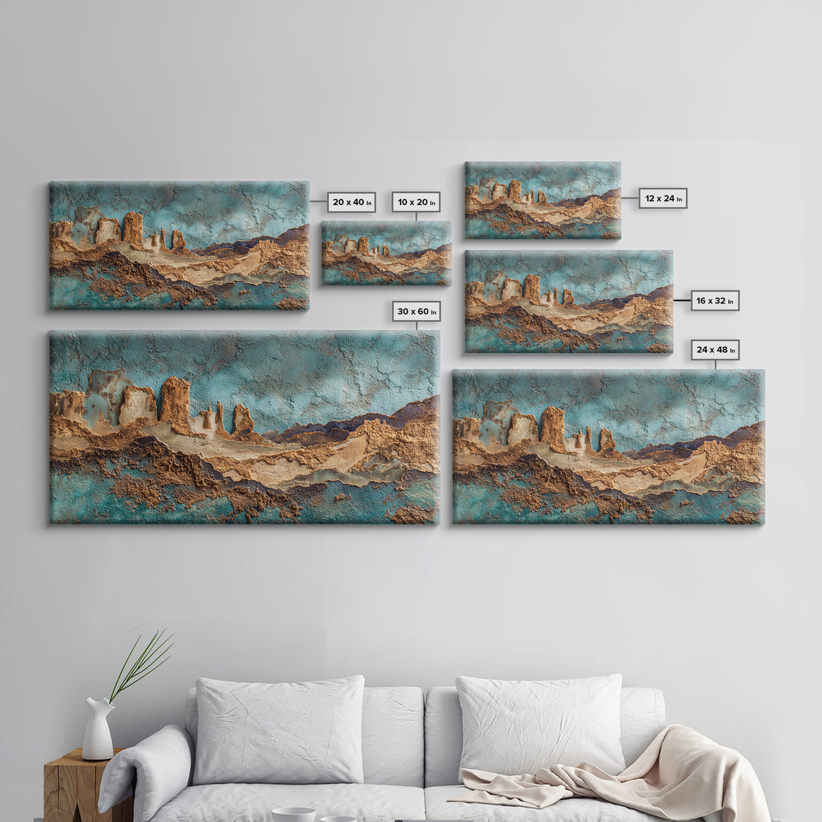 Earthy Desert Landscape Framed Canvas Print, Living Room Art, Luxury Decor, Living Room Decor, Fine Art, Living, Home, LIR-2x1-8