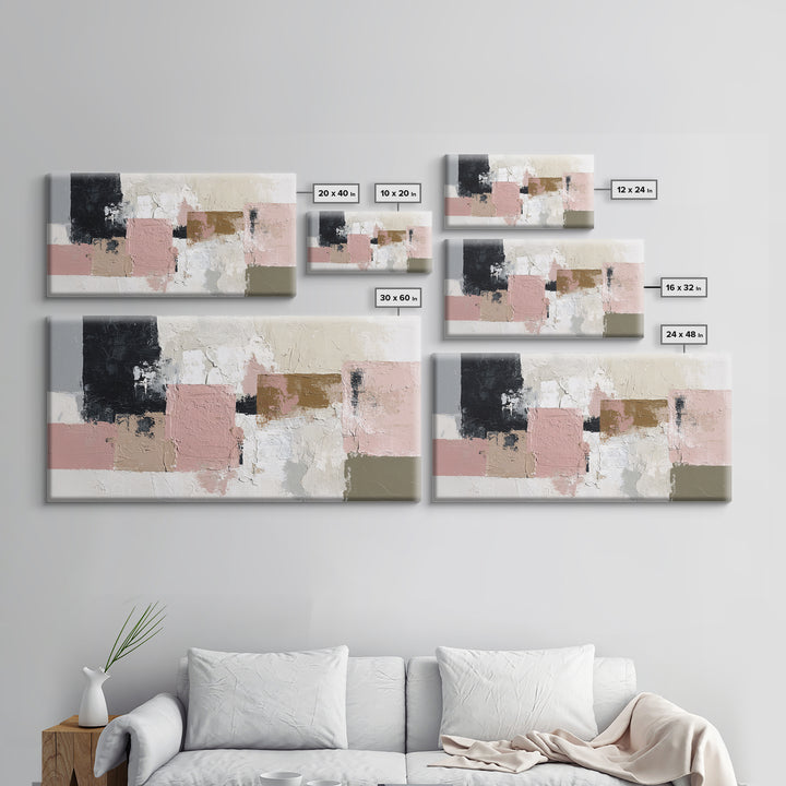 Monochrome Stone Texture Abstraction Canvas Print, Living Room Art, Apartment Decor, Living Room Decor, Fine Art, Living, LIR-2x1-89