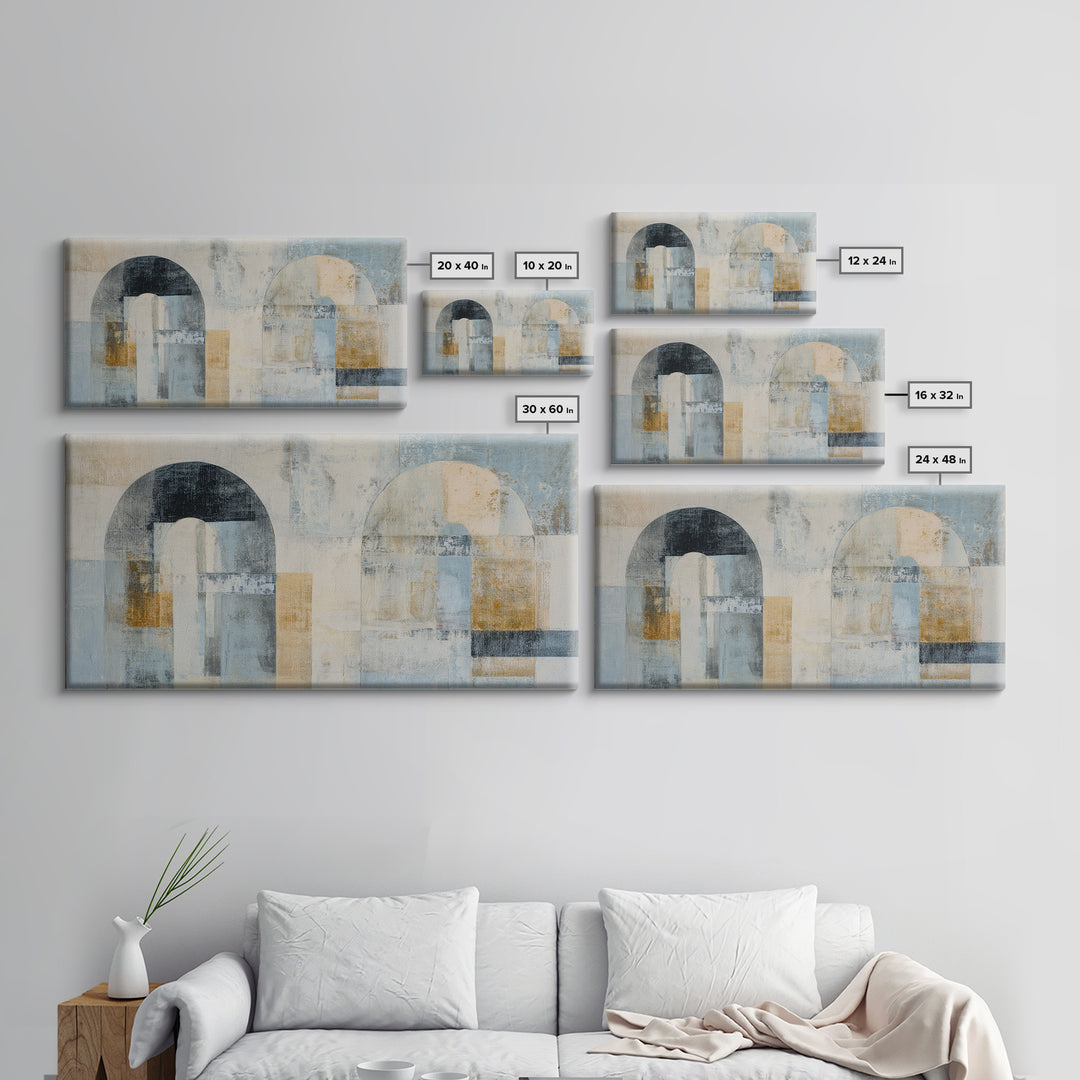 Black and White Architectural Arch Composition Framed Canvas Print, Living Room Art, New Home Gift, Living Room Decor, Living, LIR-2x1-99