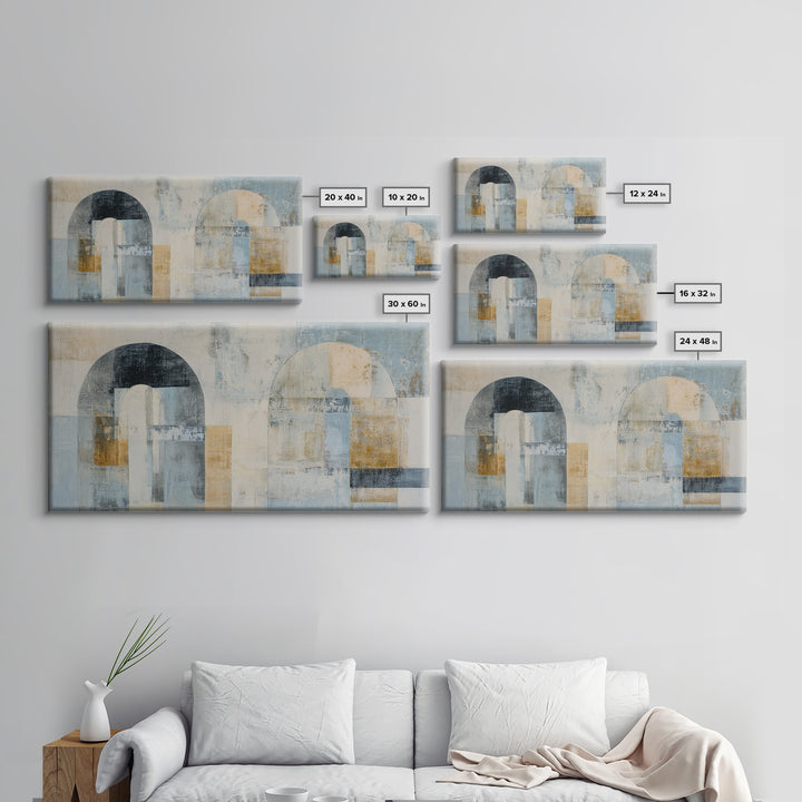 Black and White Architectural Arch Composition Framed Canvas Print, Living Room Art, New Home Gift, Living Room Decor, Living, LIR-2x1-99