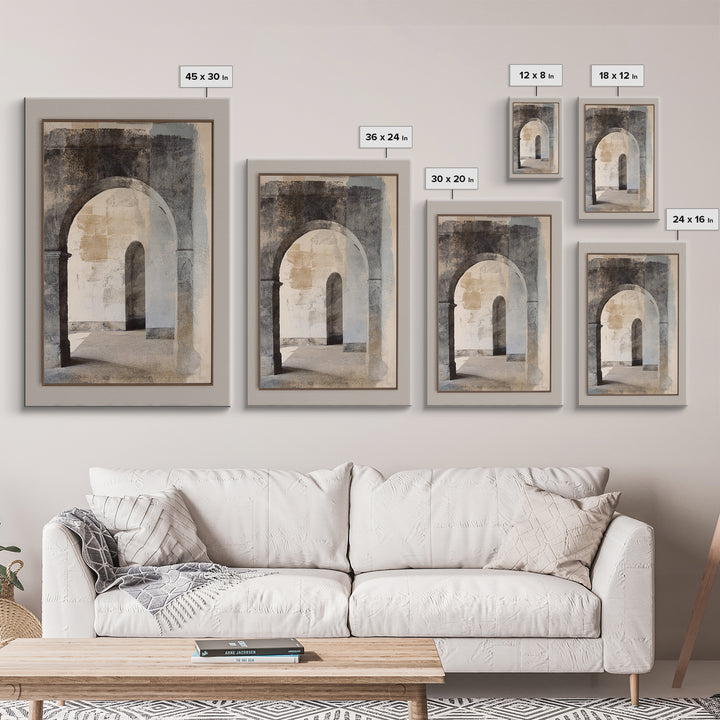 Black and White Architectural Arch Composition Canvas Print, Living Room Art, Minimalist Decor, Living Room Decor, Living, LIR-2x3-15