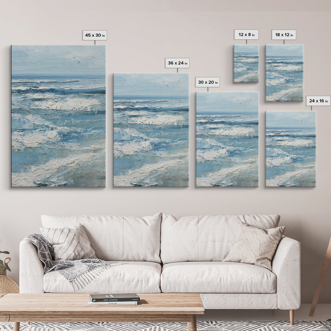 Coastal Aerial Shoreline Framed Canvas Print, Living Room Art, Contemporary Art, Living Room Decor, Fine Art, Living, LIR-2x3-19