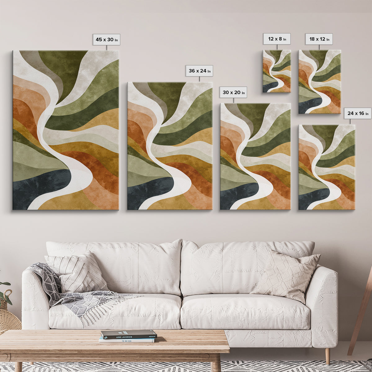Abstract Organic Shapes Canvas Print, Living Room Art, Art Print, Living Room Decor, Abstract Art, Living, New Home Gift, LIR-2x3-23