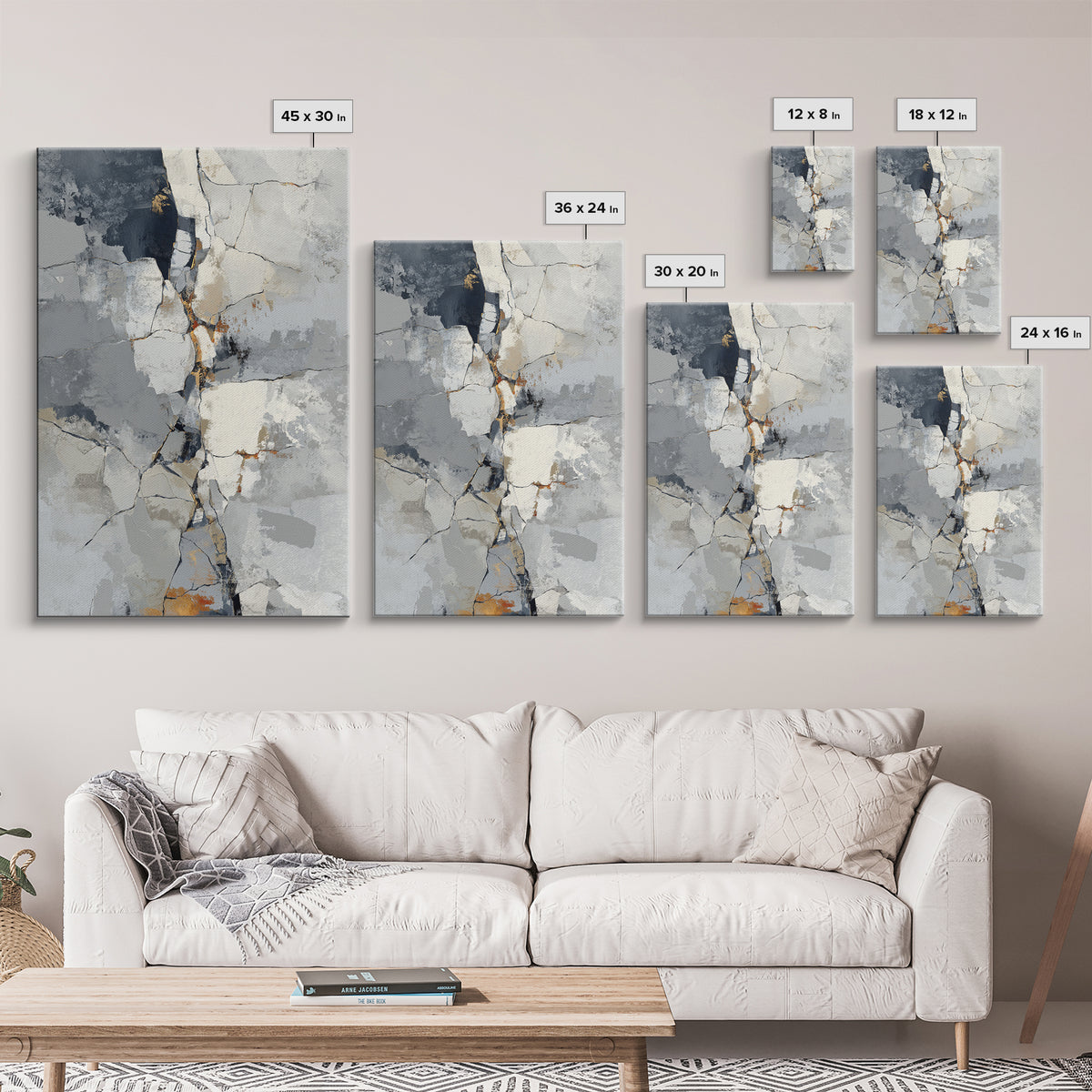 Monochrome Stone Texture Abstraction Canvas Print, Living Room Art, Printable Wall Art, Living Room Decor, Abstract Art, Living, LIR-2x3-29