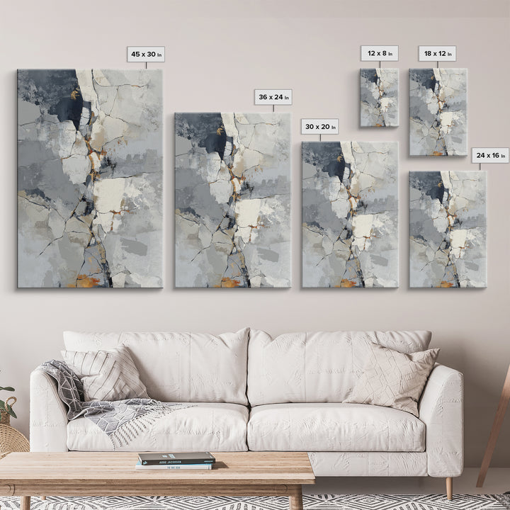 Monochrome Stone Texture Abstraction Canvas Print, Living Room Art, Printable Wall Art, Living Room Decor, Abstract Art, Living, LIR-2x3-29