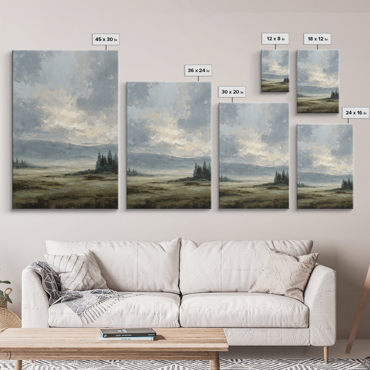 Modern Landscape with Expansive Calm Sky Canvas Print, Living Room Art, Printable Wall Art, Living Room Decor, Fine Art, Living, LIR-2x3-35