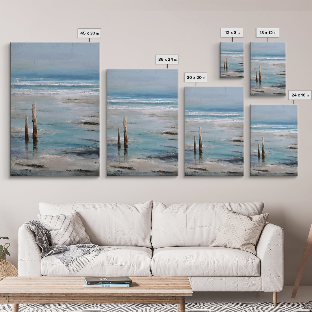 Moody Seascape for Dramatic Focal Point Framed Canvas Print, Living Room Art, Art Print, Living Room Decor, Fine Art, Living, LIR-2x3-38