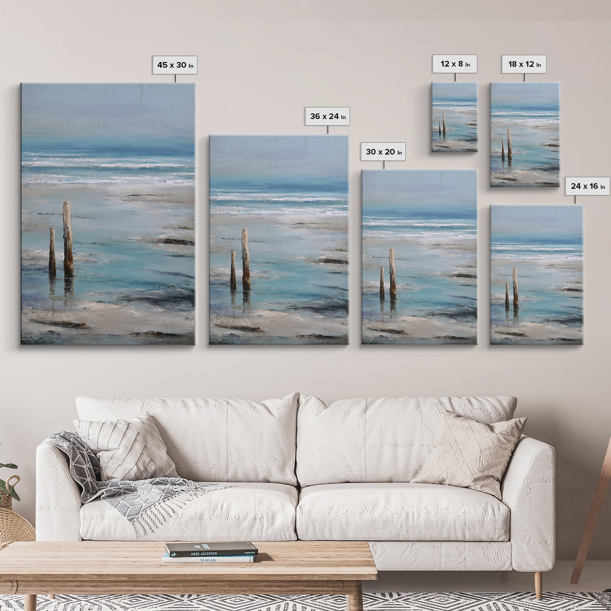 Moody Seascape for Dramatic Focal Point Framed Canvas Print, Living Room Art, Art Print, Living Room Decor, Fine Art, Living, LIR-2x3-38
