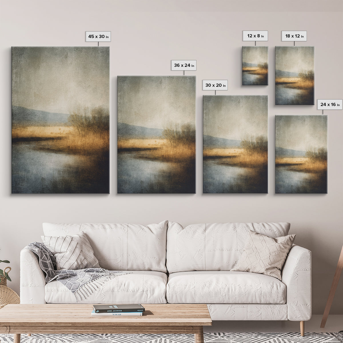 Minimal Scandinavian Forest Canvas Print, Living Room Art, Digital Wall Art, Living Room Decor, Oil Painting, Living, LIR-2x3-45