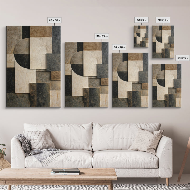 Monochrome Stone Texture Abstraction Canvas Print, Living Room Art, Printable Wall Art, Living Room Decor, Abstract Art, Living, LIR-2x3-5