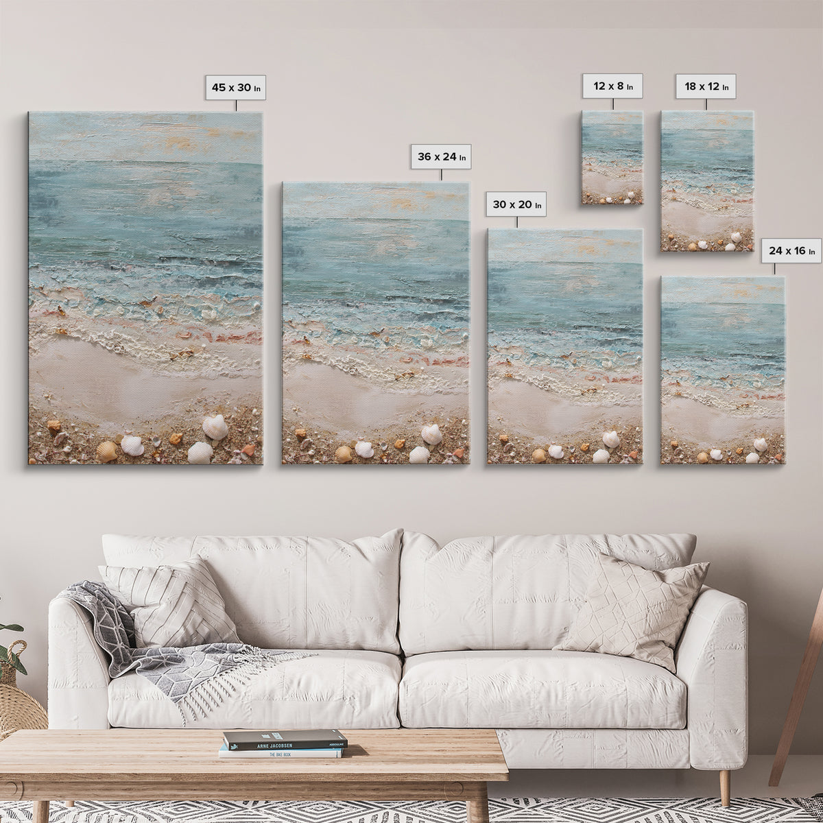 Moody Seascape for Dramatic Focal Point Canvas Print, Living Room Art, Oil Painting, Living Room Decor, Abstract Art, Living, LIR-2x3-62
