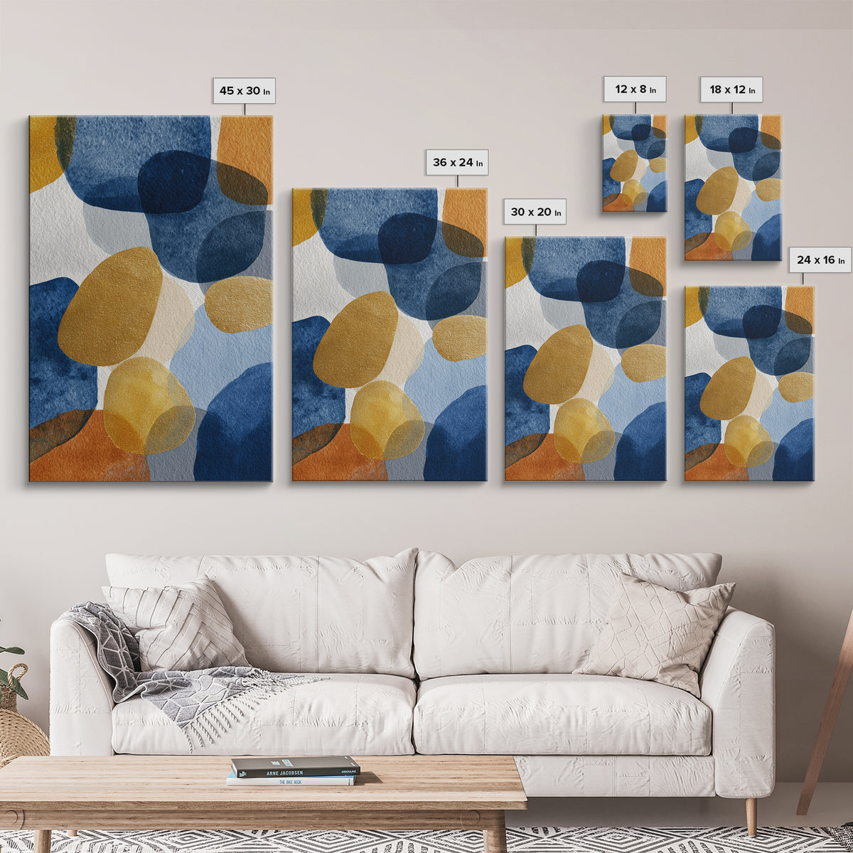 Gold Accented Abstract Brushwork Canvas Print, Living Room Art, Printable, Living Room Decor, Fine Art, Living, Printable Art, LIR-2x3-70