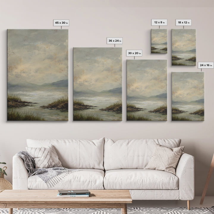 Large Cloudscape with Gentle Movement Framed Canvas Print, Living Room Art, New Home Gift, Living Room Decor, Fine Art, Living, LIR-2x3-75