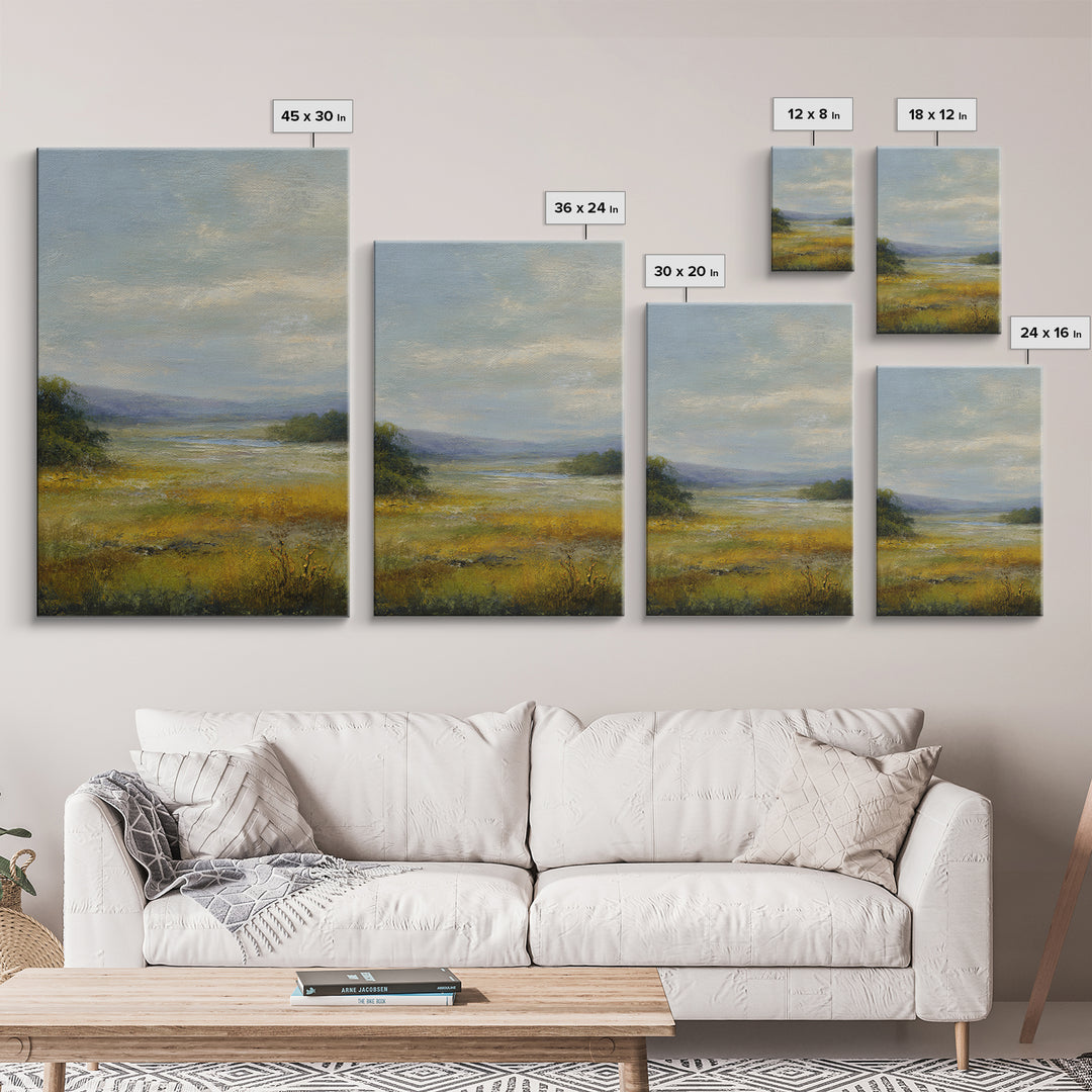 Quiet Meadow Landscape Canvas Print, Living Room Art, Large Wall Art, Living Room Decor, Fine Art, Living, Dopamine Decor, LIR-2x3-79