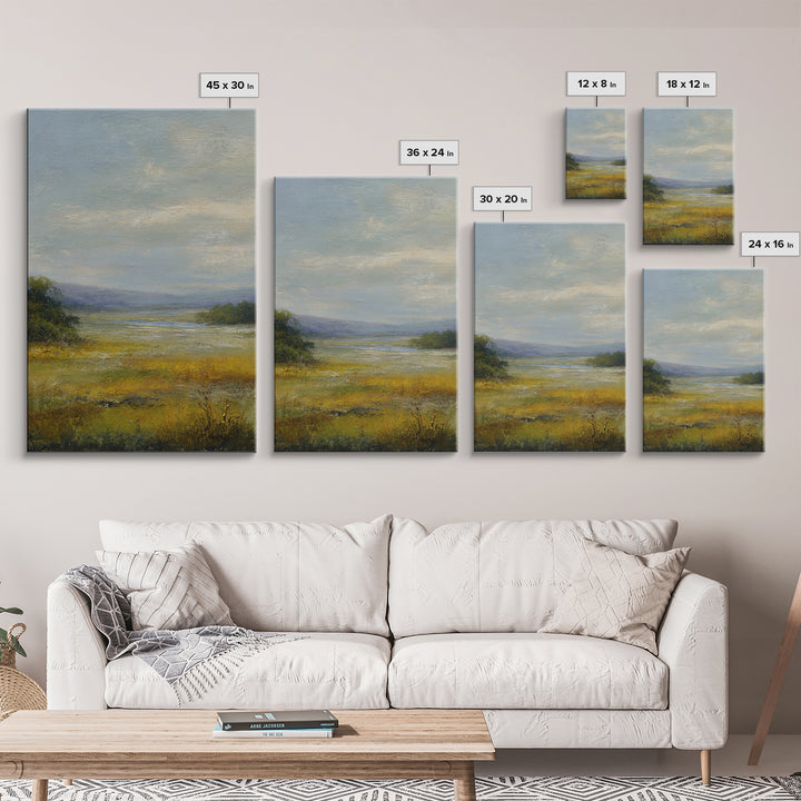 Quiet Meadow Landscape Canvas Print, Living Room Art, Large Wall Art, Living Room Decor, Fine Art, Living, Dopamine Decor, LIR-2x3-79