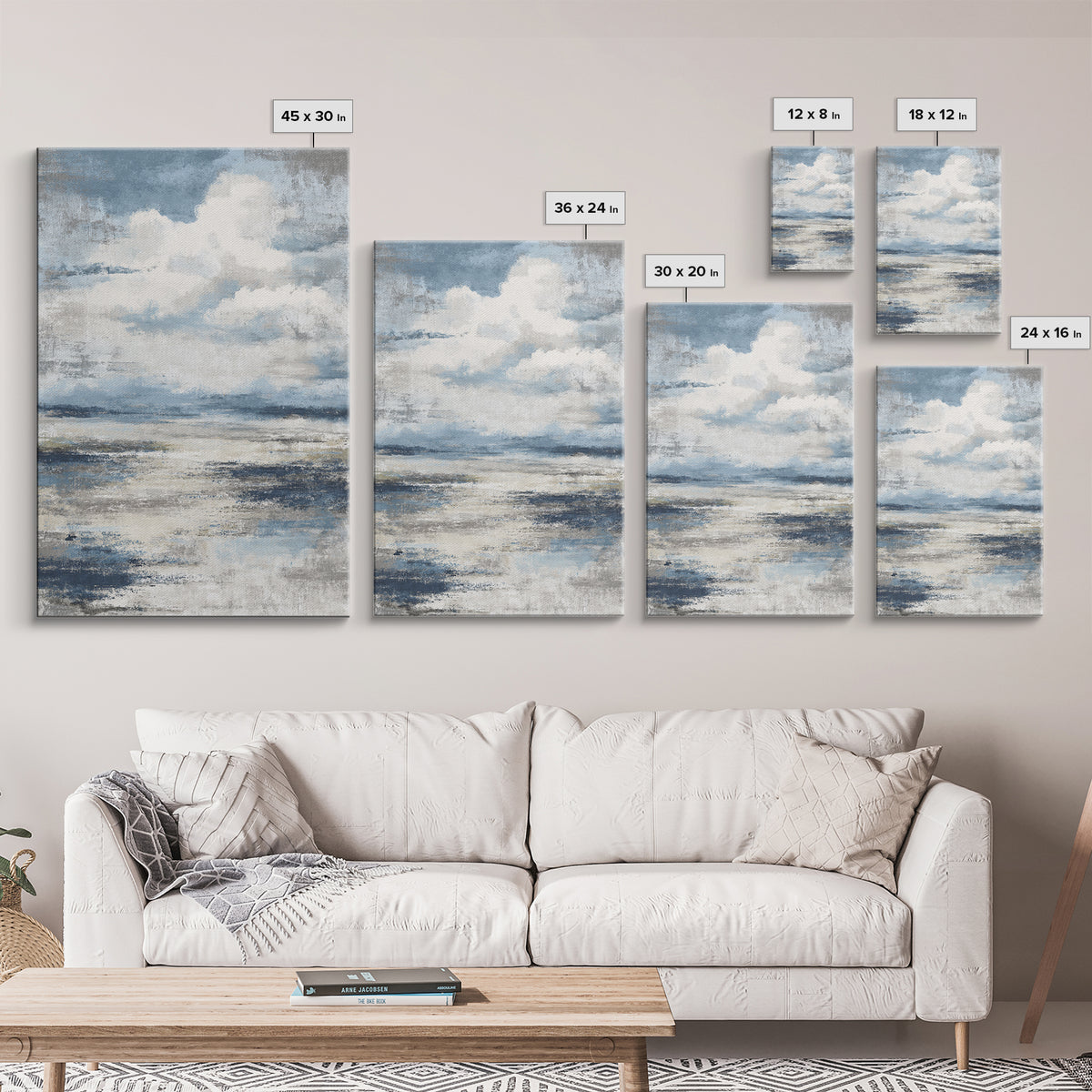 Moody Seascape for Dramatic Focal Point Canvas Print, Living Room Art, Oil Painting, Living Room Decor, Abstract Art, Living, LIR-2x3-86