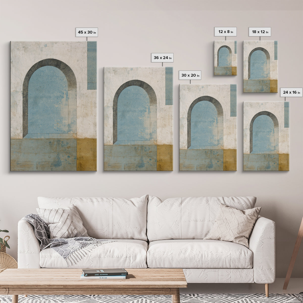 Black and White Architectural Arch Composition Canvas Print, Living Room Art, Modern Wall Art, Living Room Decor, Living, LIR-2x3-87