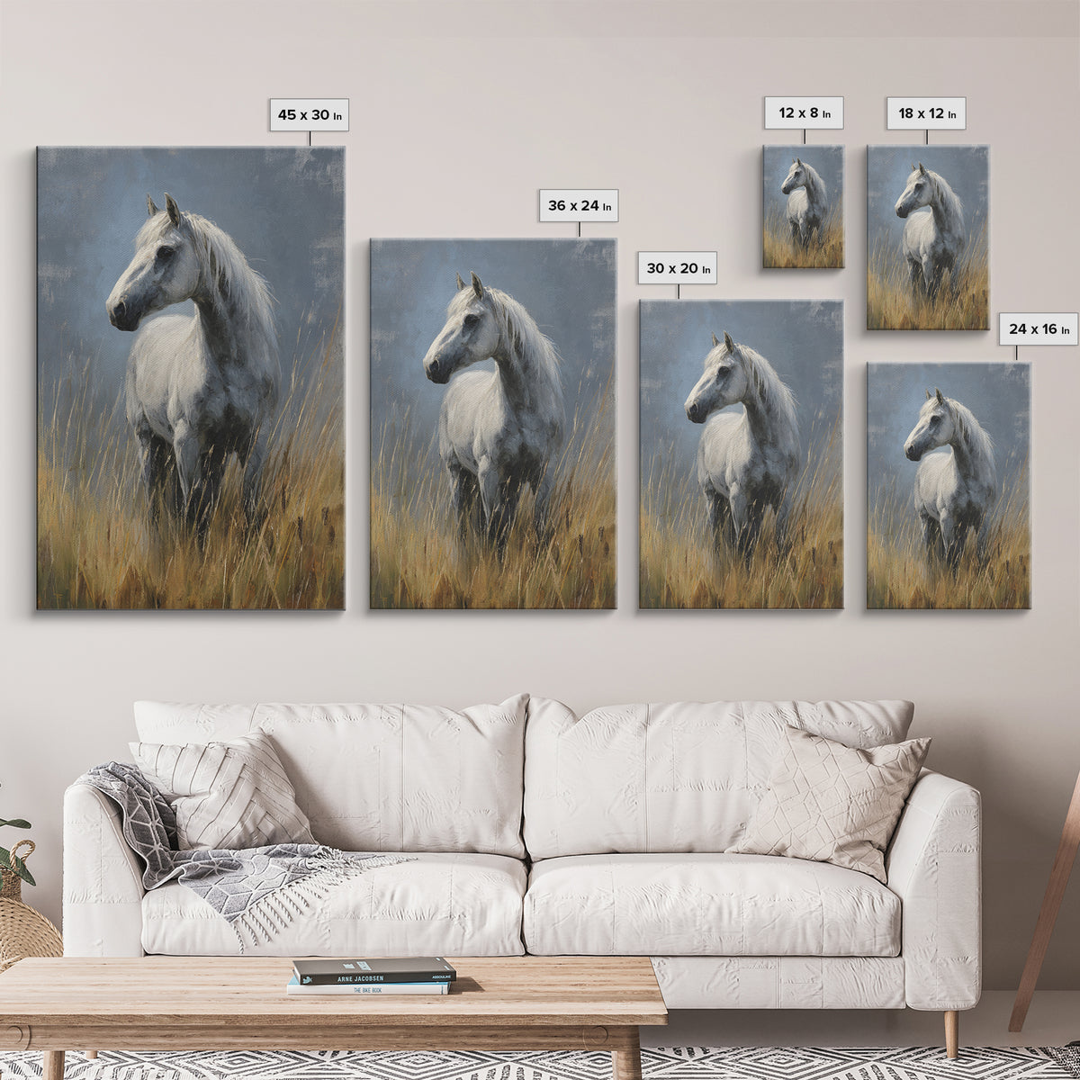 Contemporary Horse Portrait Framed Canvas Print, Living Room Art, Digital Wall Art, Living Room Decor, Fine Art, Living, LIR-2x3-90